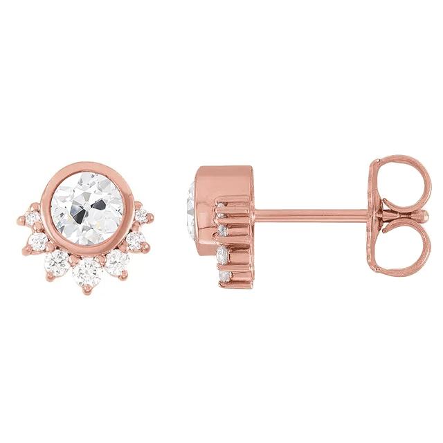 Altschliff Naturlich Diamant Ohrstecker 5,50 Karat Star Style Gold Push Backs Lünette Set P1 - harrychadent.ch