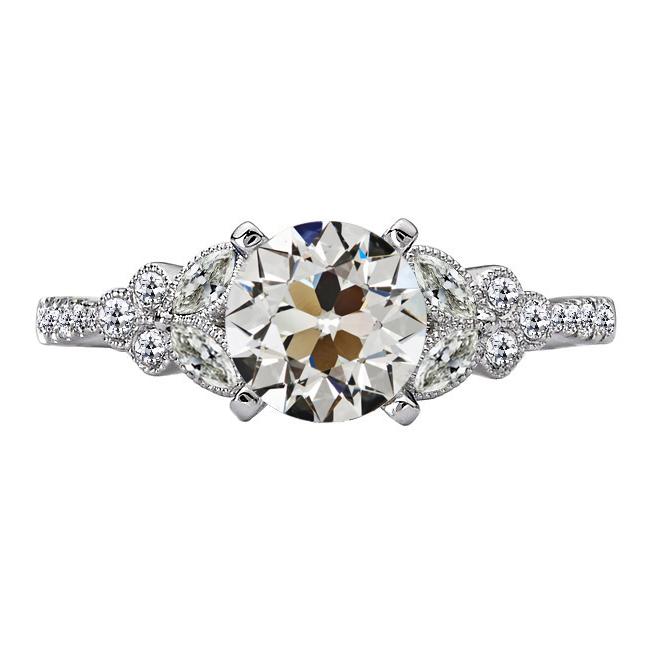 Antikstil Rund & Marquise Altschliff Echt Diamant 6 Karat 14K Gold