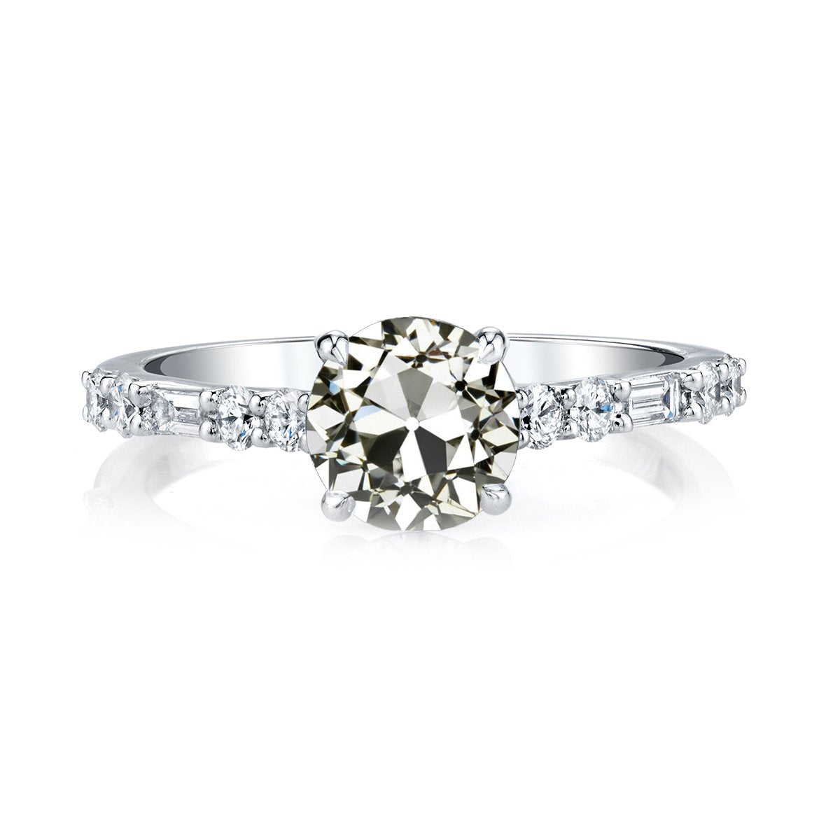 Baguette & Rund Alter Bergmann Echt Diamant Jubiläumsring Krappenset 4 Karat