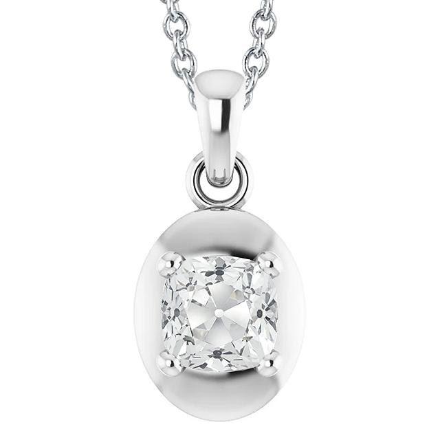 Damen Echt Diamantanhänger Mit Kautionskissen Alter Bergmann 3,50 Karat