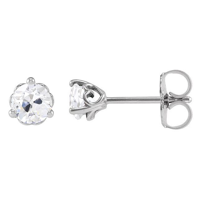 Damen Goldohrringe Old Mine Cut Echt Diamant Ohrstecker 4 Karat2