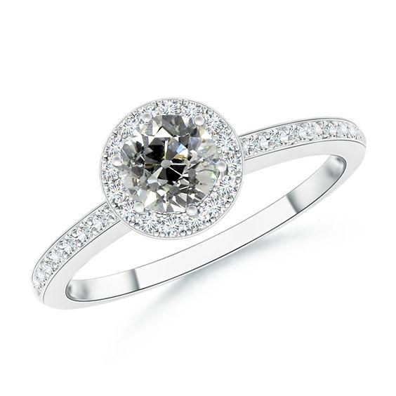 Damen Halo Ehering Altschliff runder Echt Diamant 2.50 Karat - harrychadent.ch