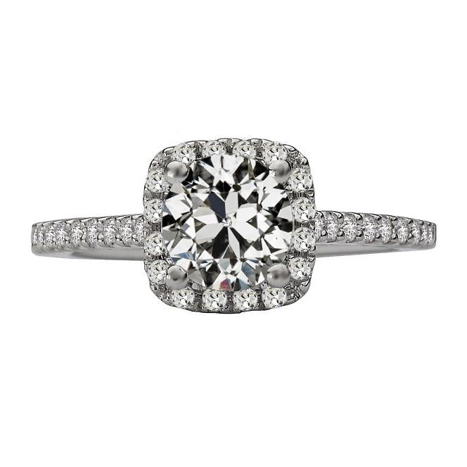Damen Halo Ring Runder Alter Bergmann Natürlich Diamant Mit Akzenten 5 Karat