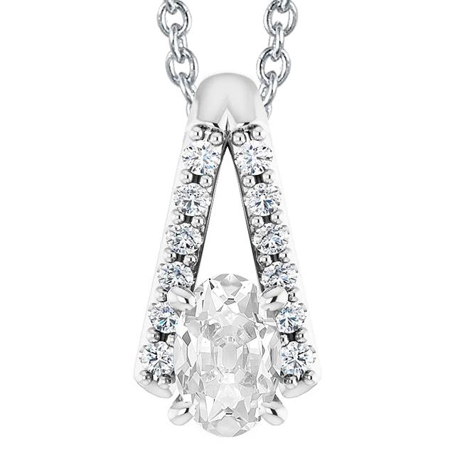 Damen Naturlich Diamant Anhänger Slide Schmuck Oval Old Cut 5,50 Karat - harrychadent.ch