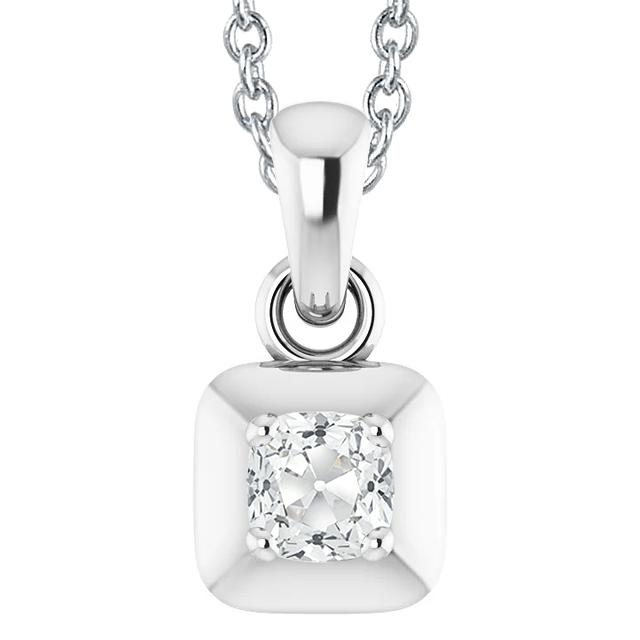 Damen Natürliche Diamant Anhänger Kissen Alter Bergmann 2 Karat 14K