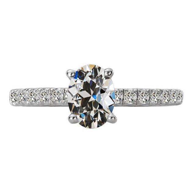 Damenring Rund & Oval Alter Minenschliff Echt Diamant 6,50 Karat