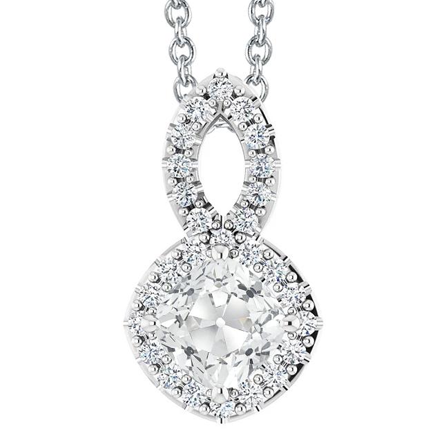 Echt Diamant Anhänger Rund & Kissen Alter Bergmann 6.50 Karat Twisted Style - harrychadent.ch