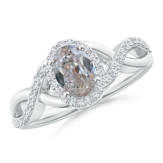 Echt Diamant Halo Ring 2,25 Karat Oval Alteuropäisches Funkelndes Weißgold - harrychadent.ch