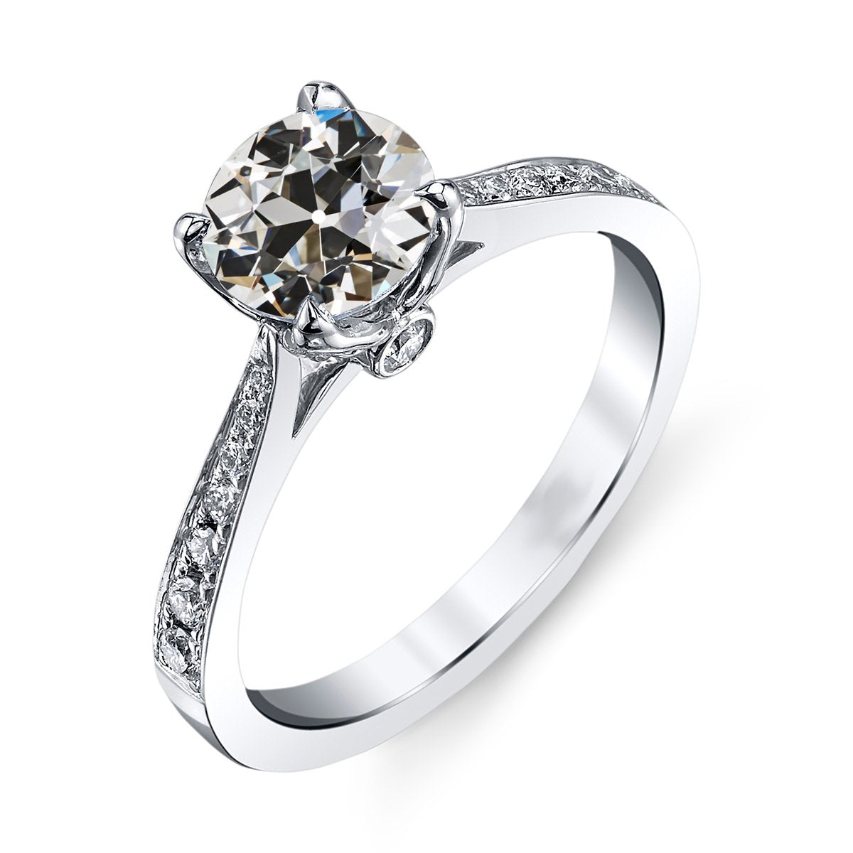 Echt Diamant Rund Alter Bergmann Verlobungsring Damenschmuck 3,50 Karat