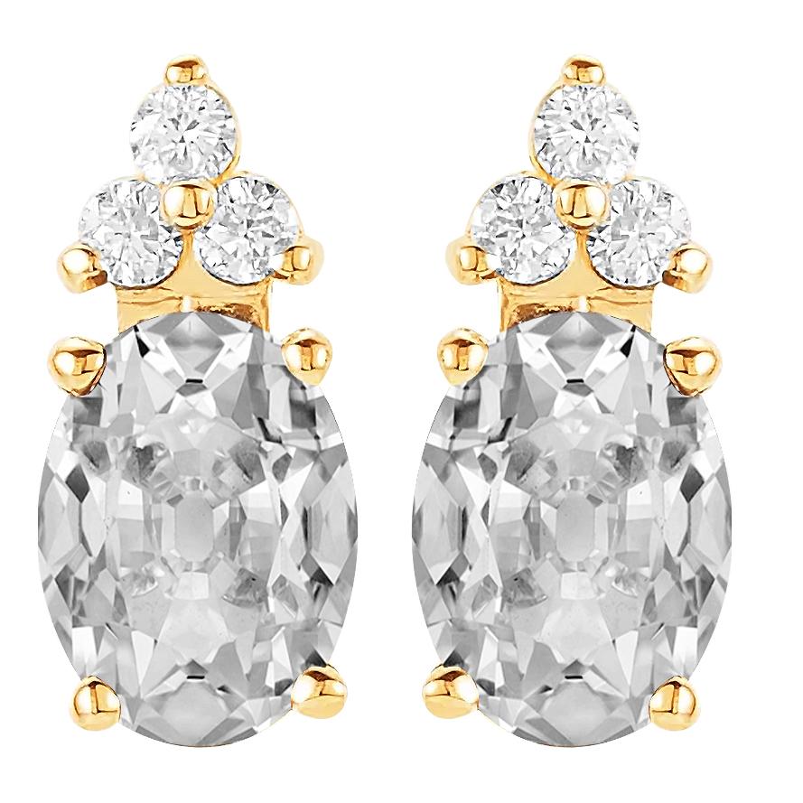 Echt Diamant Tropfen Ohrringe 14.50 Karat Oval Alter Bergmann Gelbgold 14K - harrychadent.ch