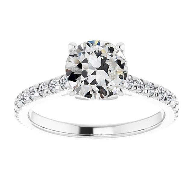 Echt Diamantrunder Solitärring Im Alten Minenschliff Mit Akzenten 5 Karat