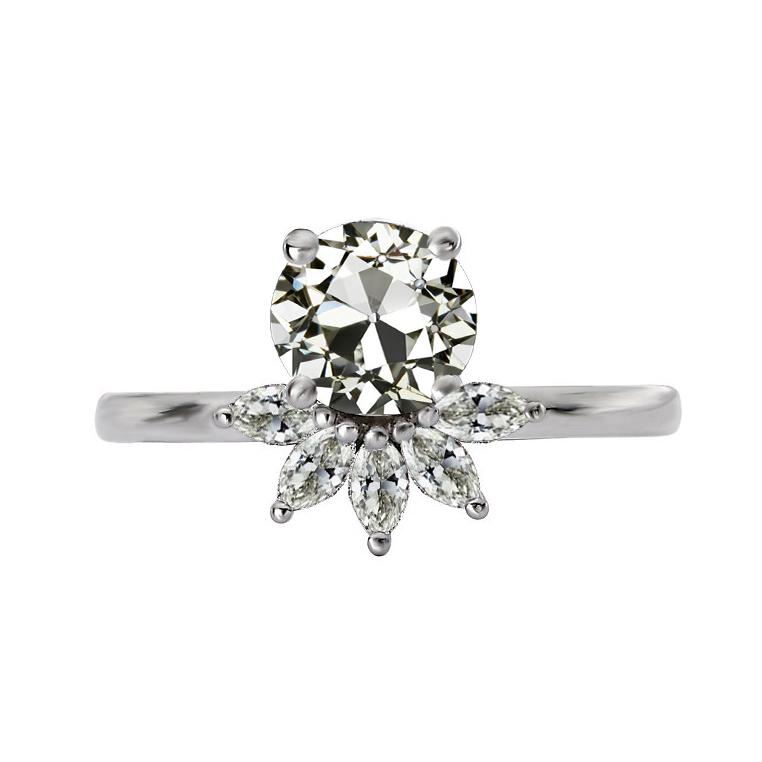 Ehering Marquise & Runder Altschliff Natürlich Diamant 4,50 Karat - harrychadent.ch