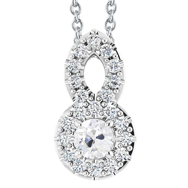 Gold 14K Echt Diamant-Anhänger Rundschliff Alter Bergmann 4 Karat Zinken-Set - harrychadent.ch