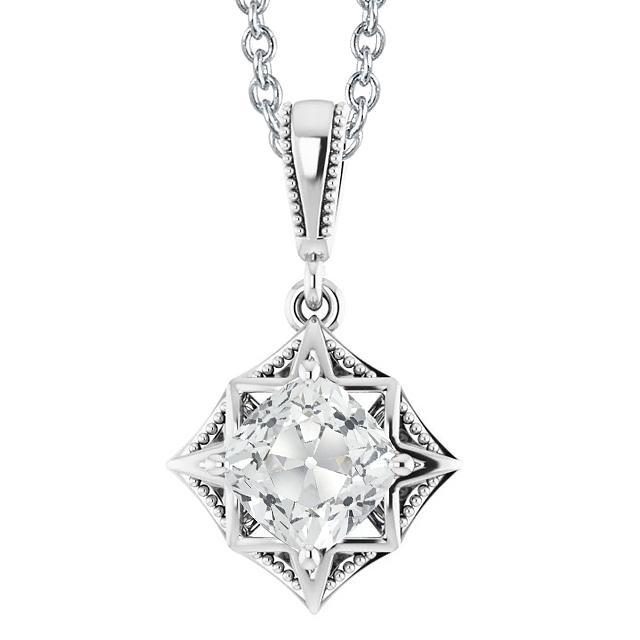 Gold 14K Kissen Alter Bergmann Echt Diamant Anhänger Sternstil 3,50 Karat - harrychadent.ch