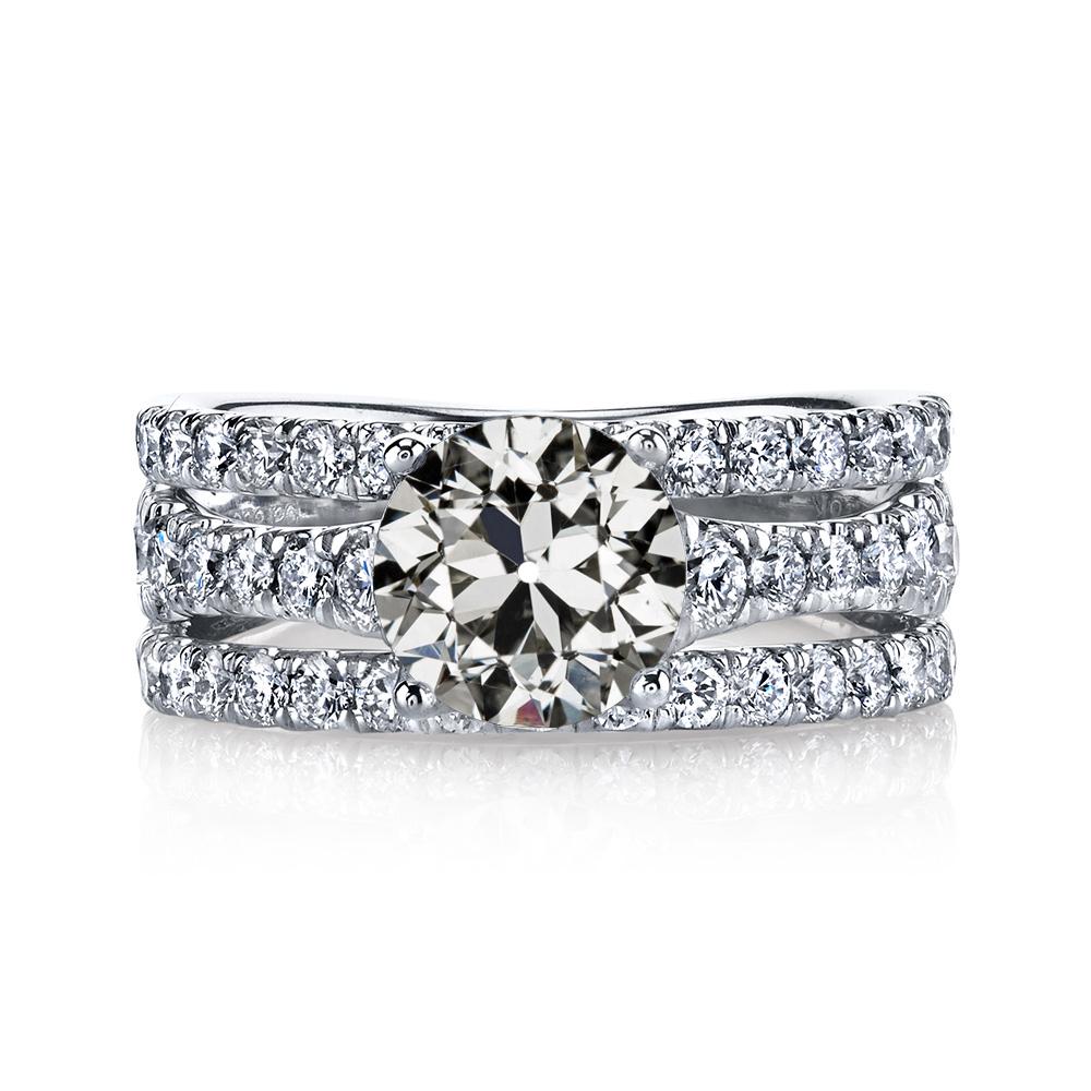 Gold Altschliff Echt Diamant Ehering Dreireihige Akzente 8 Karat - harrychadent.ch