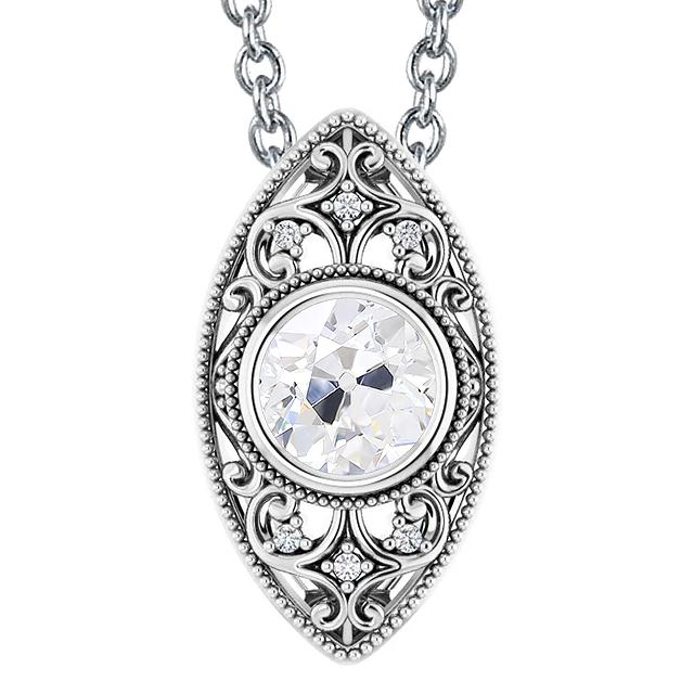 Gold Echt Diamant Anhänger Halskette Lünette Rund Alter Bergmann 2 Karat Schmuck - harrychadent.ch
