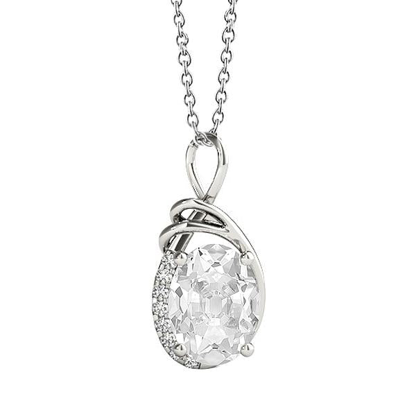 Gold Echt Diamant Anhänger Rund & Oval alter Bergmann Infinity Style 3,50 Karat - harrychadent.ch