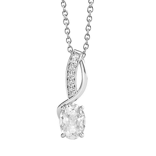 Gold Echt Diamant Anhänger Twisted Shank Runden & Oval alter Bergmann 2,50 Karat - harrychadent.ch