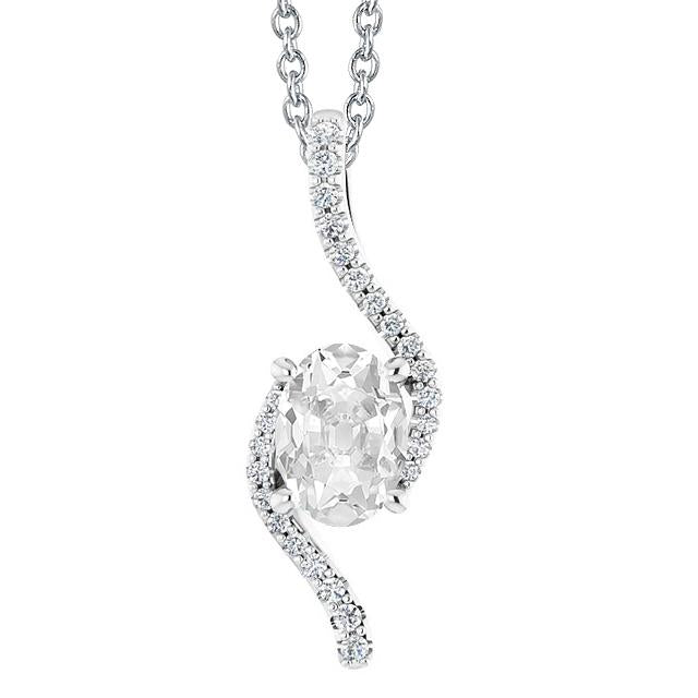 Gold Naturlich Diamant Anhänger Rund & Oval Schliff Alter Bergmann 3,50 Karat - harrychadent.ch