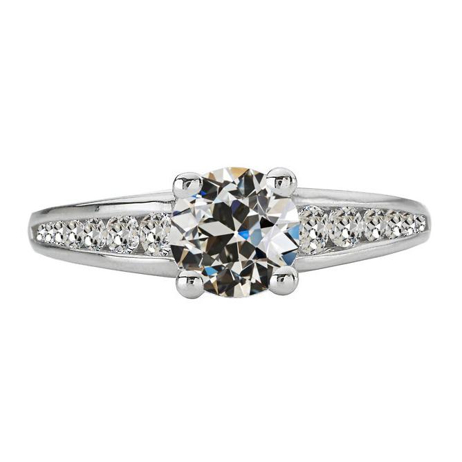 Gold Old Cut Echt Diamant Damenring Kanalset 5 Karat