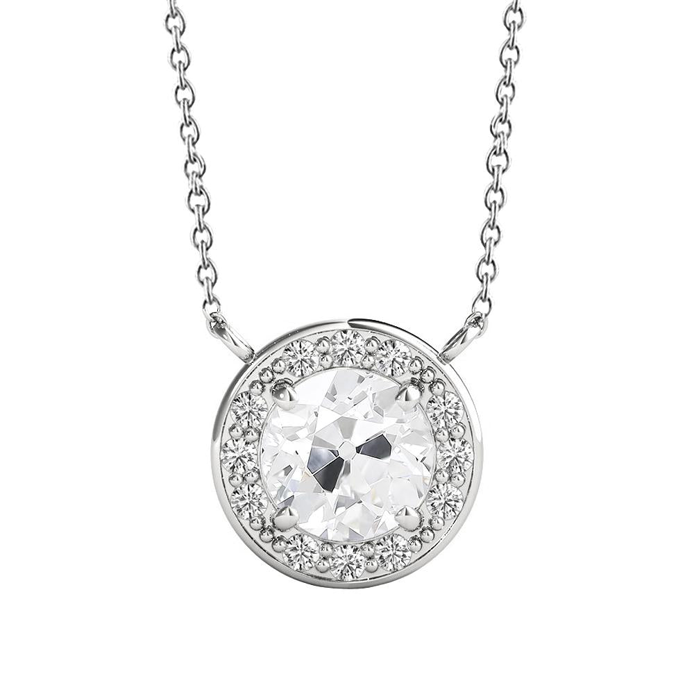Goldener Halo Natürlich Diamant-Anhänger rund alter Bergmann Krappen-Set 3,75 Karat - harrychadent.ch