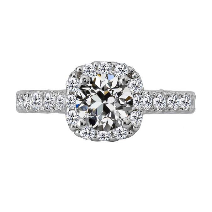 Halo Ehering Runder Alter Minenschliff Natürlich Diamantschmuck 4,50 Karat - harrychadent.ch