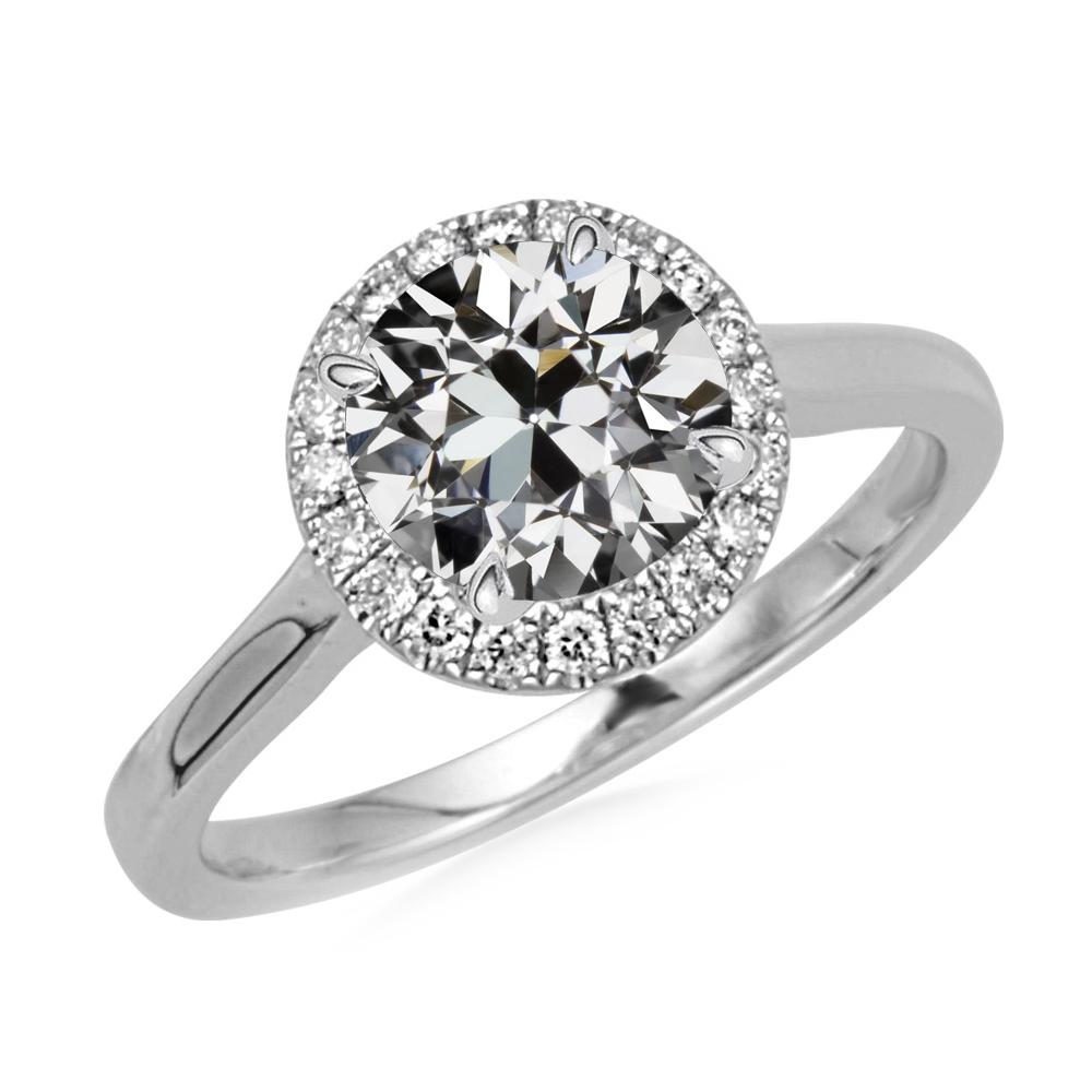 Halo Ehering Runder Altschliff Echt Diamant Damen Goldschmuck 5 Karat
