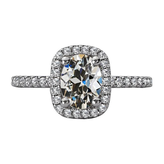 Halo Jubiläumsring Rund & Oval Old Mine Cut Echt Diamant 6,50 Karat