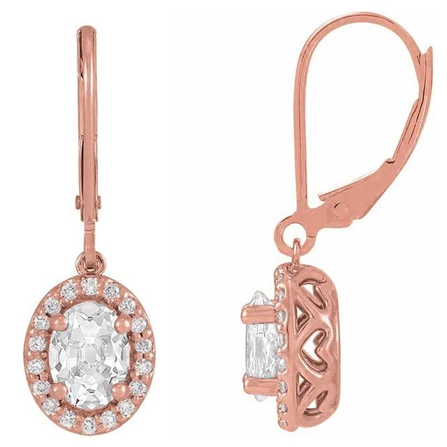 Halo Natürlich Diamant-Ohrringe Oval Old Cut 6.50 Karat Roségold2