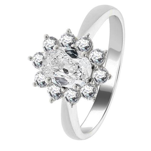 Halo Ovaler Altschliff Echt Diamantring 4,25 Karat Blumenstil Konischer Schaft - harrychadent.ch