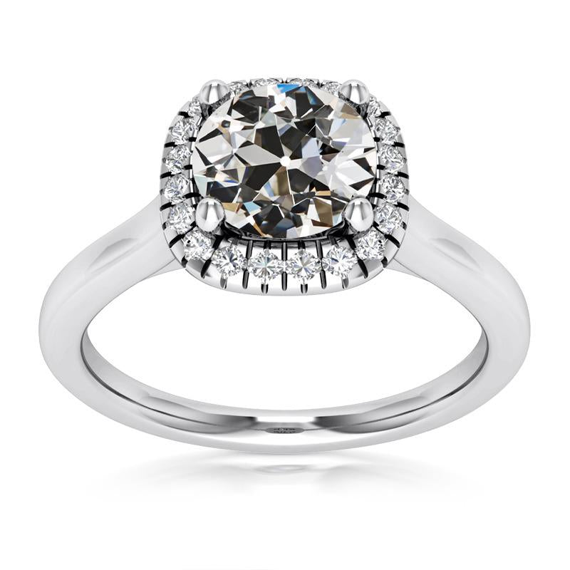 Halo Ring Alter Minenschliff Echt Diamant Damen Goldschmuck 5,75 Karat