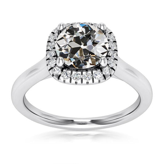 Halo Ring Alter Minenschliff Echt Diamant Damen Goldschmuck 5,75 Karat