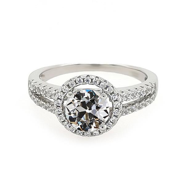 Halo Ring Rund Alter Bergmann Naturlich Diamant Split Shank Schmuck 4,50 Karat - harrychadent.ch