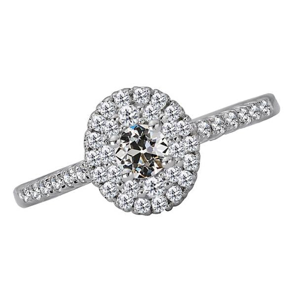 Halo Ring Rund Alter Bergmann Natürlich Diamant Weißgold Schmuck 4 Karat - harrychadent.ch