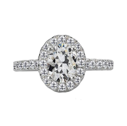 Halo Ring Rund & Oval Alter Bergmann Echt Diamant 6,50 Karat Gold