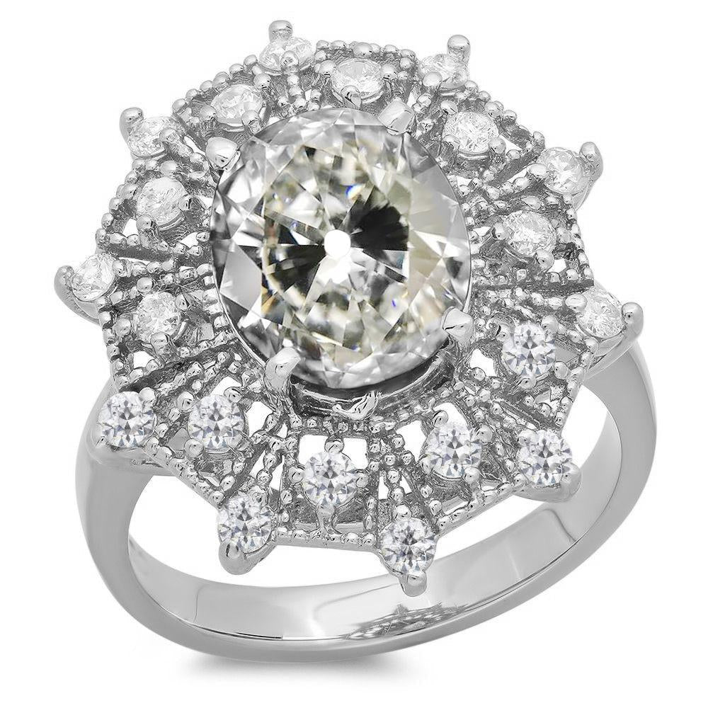 Halo Ring Rund & Oval Alter Bergmann Echt Diamant Flower Style 9 Karat