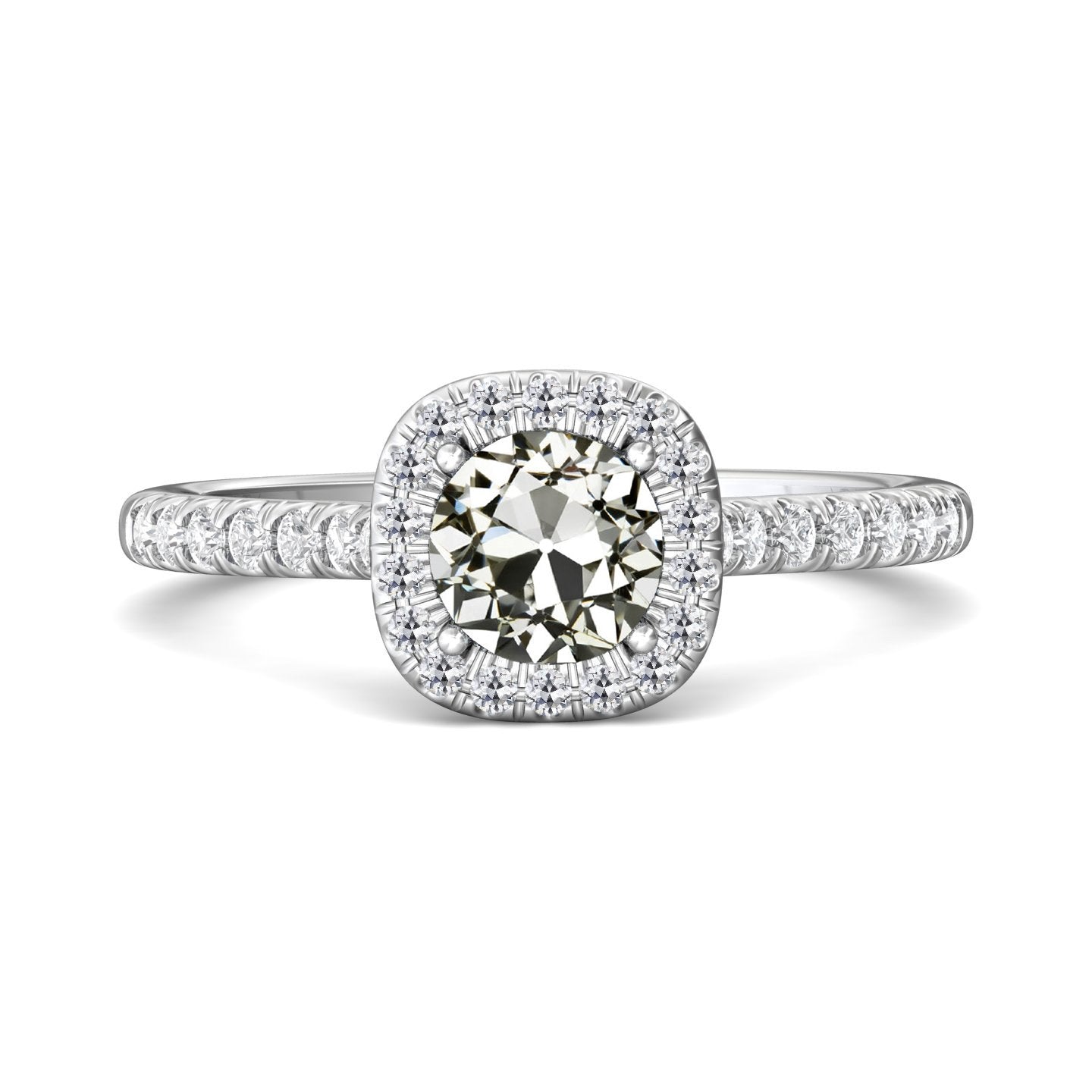 Halo Ring Runder Alter Bergmann Echt Diamant Pave Set 14K Gold 3,50 Karat - harrychadent.ch