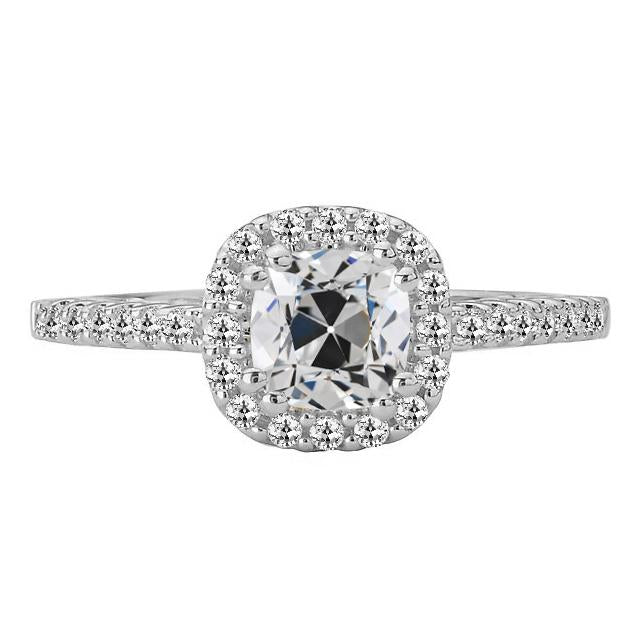 Halo Ringkissen Altschliff Echt Diamant Doppelstift Set 6 Karat