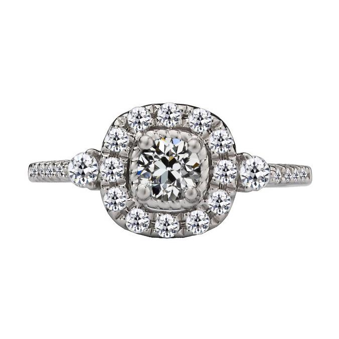 Halo Round Alter Bergmann Echt Diamantring Damen Goldschmuck 4,50 Karat