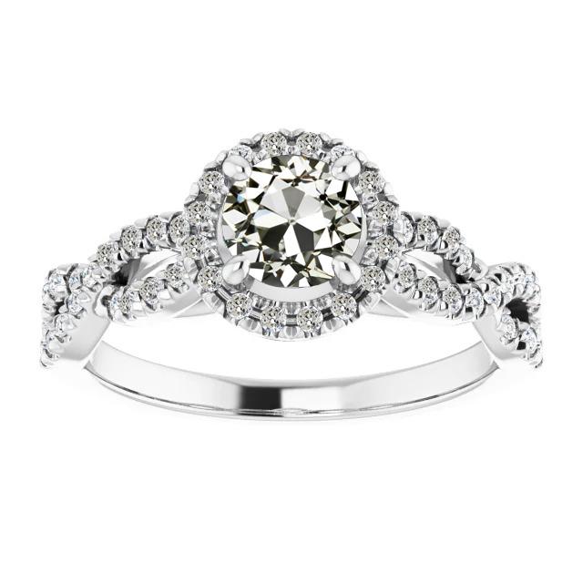 Halo Runden Alter Bergmann Echt Diamantring Pave Infinity Style 5,50 Karat