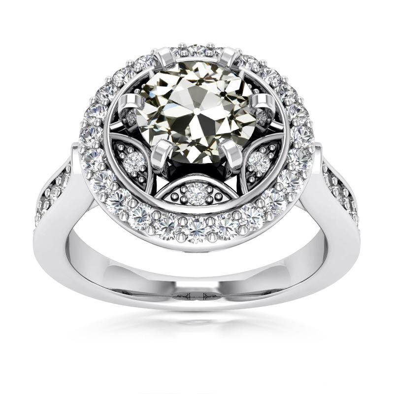 Halo Runden Old Mine Cut Echt Diamant Damenring Star Style 5,75 Karat