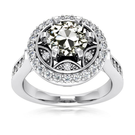 Halo Runden Old Mine Cut Echt Diamant Damenring Star Style 5,75 Karat