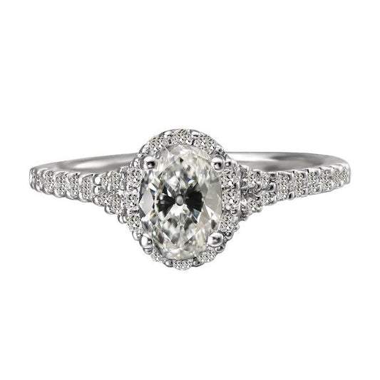 Halo Runden & Oval Old European Natürlich Diamant Ring 5,50 Karat Damenschmuck - harrychadent.ch