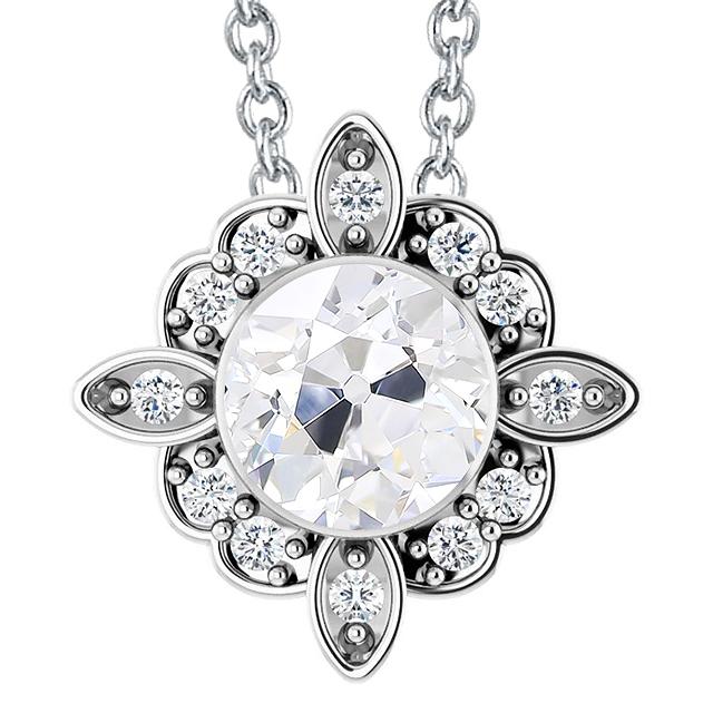 Halo Rundschliff Alter Bergmann Naturlich Diamant Anhänger Schiebelünette Set 5 Karat - harrychadent.ch