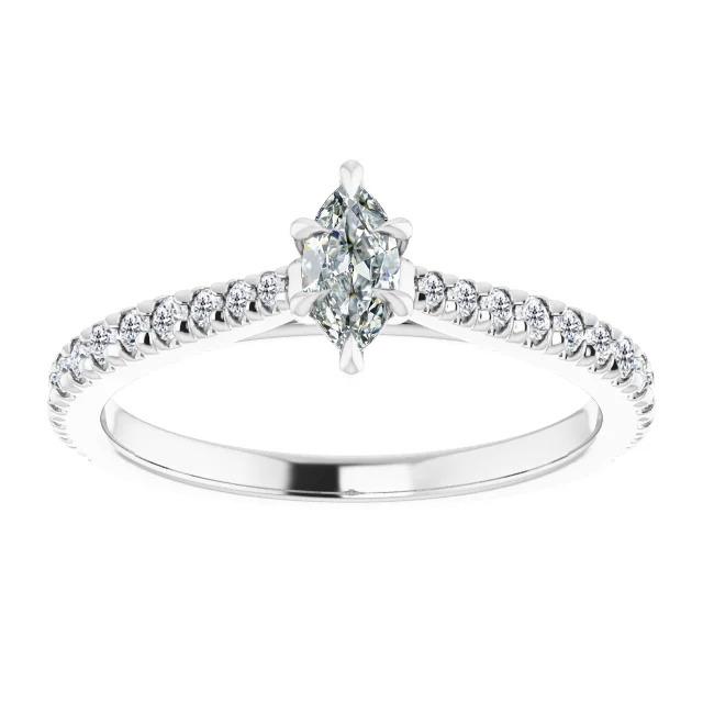 Marquise Altschliff Echt Diamantring Mit Akzenten 6 Krappen Set 3,50 Karat - harrychadent.ch