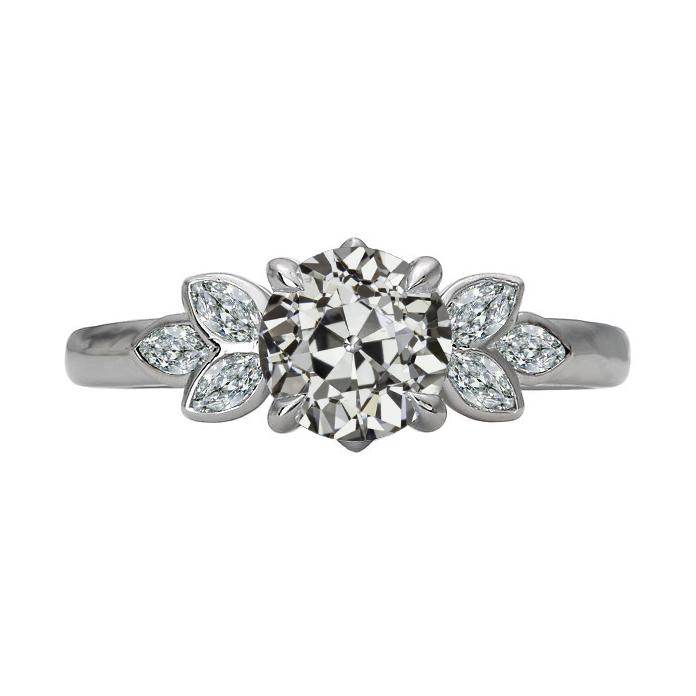 Marquise & Runden Alter Bergmann Echt Diamantring Krappenlünette Set 5 Karat