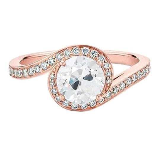 Natürlich Diamantring im alten Minenschliff, kleine Tischpavé-Fassung, 2,25 Karat