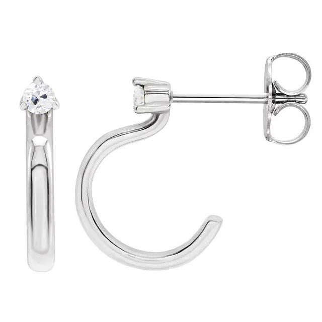 Offene Creolen Echt Diamantohrringe 2 Karat Solitär Alter Bergmann Weißgold 14K2