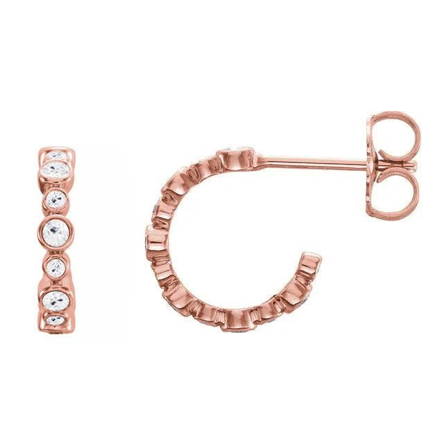 Offene Damen Creolen Alter Bergmann Natürlich Diamanten 13,50 Karat Roségold