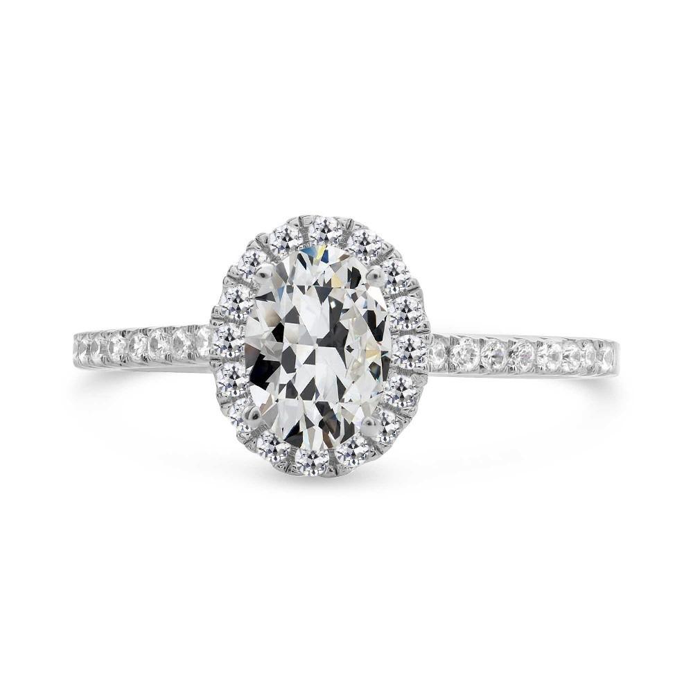 Ovaler Alter Minenschliff Naturlich Diamant Halo Ring Damenschmuck 5.50 Karat - harrychadent.ch
